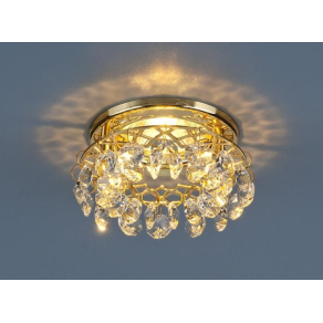 Точечный светильник с хрусталем 7070 GD/WH (золото/прозрачный)