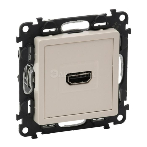 753271  Valena LIFE.Розетка для аудио/видео устройств HDMI Тип А.С лицевой панелью.Слоновая кость