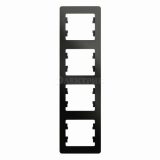 Рамка 4-м Glossa верт. антрацит SchE GSL000708