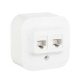 782228  Розетка двойная 2 x  RJ45 - категория 5e - UTP - Quteo IP 20 - Белый