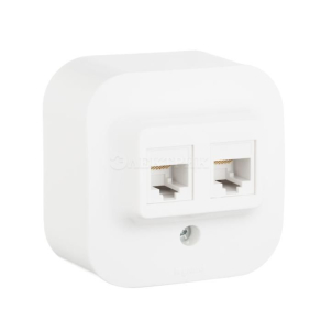 782228  Розетка двойная 2 x  RJ45 - категория 5e - UTP - Quteo IP 20 - Белый