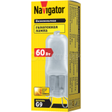 Лампа галогенная 94 233 JCD9 60Вт линейная G9 3000К 230В frost 2000h NAVIGATOR 94233