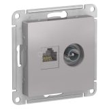 Механизм розетки 2-м ATLAS DESIGN комп. RJ45 кат.5E+TV алюм. SchE ATN000389