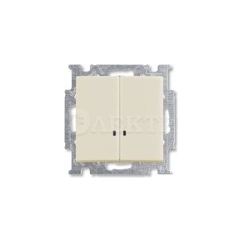 Выключатель с клавишей 2-кл. с подсветкой Basic 55 сл. кость ABB 1012-0-2157