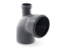 Отвод  фронтальный вых вверх ВК ПП 110/50х87, коробка,серый  РТП 36651