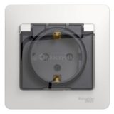 Розетка 1-м СП Glossa 16А IP44 с защ. крышкой защ. шторки с заземл. в сборе бел. SchE GSL000148
