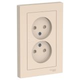 Розетка 2-м ATLAS DESIGN без заземл. защ. шторки16А в сборе беж. SchE ATN000222