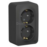 Розетка 2-м ОП BLANCA 16А 250В без шторок c заземл. изол. пласт. антрацит SchE BLNRA010216