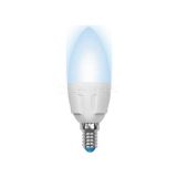 Лампа светодиодная LED-C37 7W/NW/E14 /FR PLP01WH Яркая 7Вт свеча матовая 4000К нейтр. бел. E14 (упак. картон) Uniel UL-00002411