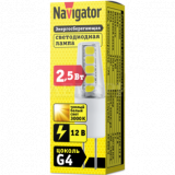Лампа светодиодная 71 265 NLL-S-G4-2.5-12-3K 2.5Вт капсульная 3000К тепл. бел. G4 170лм 12В Navigator