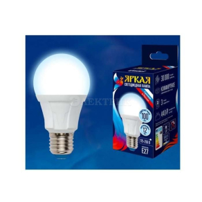 Лампа светодиодная LED-A60 12W/DW/E27/FR PLP01WH Яркая 12Вт грушевидная матовая 6500К холод. бел. E27 (упак. картон) Uniel UL-00002005