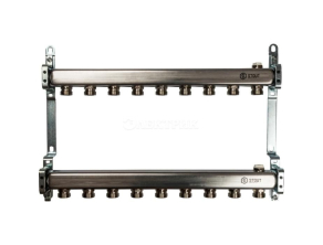 SMS 0923 000009 STOUT Коллектор из нержавеющей стали для радиаторной разводки 9 вых.