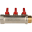 SMB 6200 011203 STOUT Коллектор с шаровыми кранами 1", 3 отвода 1/2" (красные ручки)