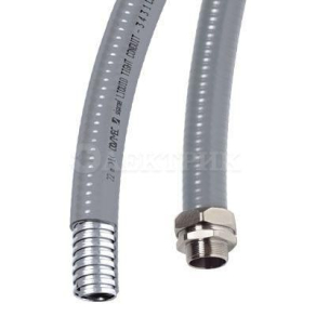 Металлорукав в ПВХ изоляции гладкой DN d26мм без протяжки сер. (уп.25м) DKC 6070R-32