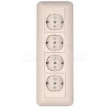 Розетка 4-м ОП Прима 16А 250В с заземл. бел. DIY SchE RA16-411M-BI (РА16-411М-би)