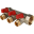SMB 6200 011203 STOUT Коллектор с шаровыми кранами 1", 3 отвода 1/2" (красные ручки)