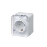 Розетка 1-м ОП AtlasDesign Profi54 16А IP54 250В с заземл. защ. шторки бел. SchE ATN540145