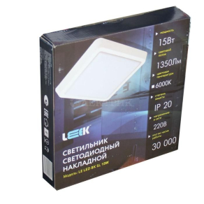 Светильник светодиодный (квадрат) LE LED BK SL 15W 6000K 1350Лм 230*230*43 LEEK