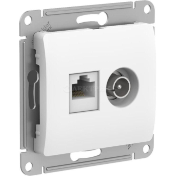 Механизм розетки компьютерной + ТВ 2-м GLOSSA RJ45 кат. 5Е бел. SchE GSL000189
