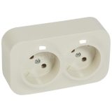 782242  Розеточный блок 2 x 2К без шторок - 16 A - 250 В~ - Quteo IP 20 - Слоновая кость