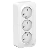 Розетка 3-м ОП BLANCA 16А 250В без шторок без заземл. изол. пласт. бел. SchE BLNRA000311