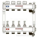 RMS-1201-000004 ROMMER Коллектор из нержавеющей стали с расходомерами, с клапаном вып. воздуха и сливом 4 вых.