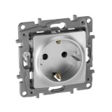 Механизм розетки 1-м СП Etika 2К+З 16А защ. шторки с заземл. винт. зажимы алюм. Leg 672422