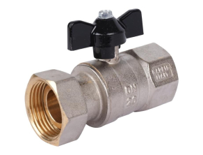 SVB-0009-000025 STOUT Кран шаровой с накидной гайкой, ВР/накидная гайка, ручка бабочка 1x1