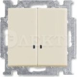 Выключатель с клавишей 2-кл. с подсветкой Basic 55 сл. кость ABB 1012-0-2157