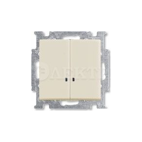 Выключатель с клавишей 2-кл. с подсветкой Basic 55 сл. кость ABB 1012-0-2157