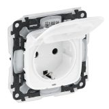 Механизм розетки 1-м СП Valena Allure 16А IP44 250В 2К+З защ. шторки откидная крышка бел. Leg 755204
