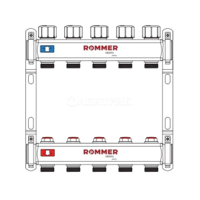 RMS-3200-000002 ROMMER Коллектор из нержавеющей стали без расходомеров 2 вых.