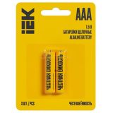 Элемент питания щелочной Alkaline LR03/AAA (блист.2шт) IEK ABT-LR03-OP-L02
