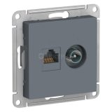 Механизм розетки 2-м ATLAS DESIGN комп. RJ45 кат.5E+TV грифель SchE ATN000789