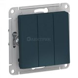 Механизм выключателя 3-кл. СП AtlasDesign 10А IP20 (сх. 1+1+1) 10AX изумруд SchE ATN000831